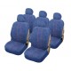 Housse auto Monospace 5 places microfibre bleu piqûre sellier rouge