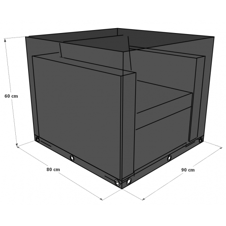 Housse pour fauteuil de jardin - Polyester Anthracite