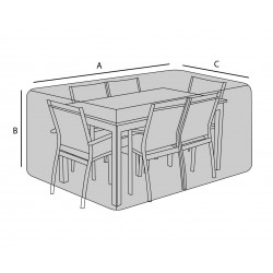 Osarke Housse Salons de Jardin Housse Table et Chaise de Jardin Imperméable Bâche  Salon de Jardin Housse Mobilier Jardin Extérieure Protection Tissu Oxford  420D (270x180x89cm)-Noir : : Jardin