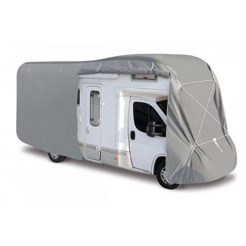 Tous Les climats. Housse Camping Car Remorque avec réfléchissantes et des lumières LED Protection de Se Pare Soleil Violents et aux Fortes pluies Ultra Resistant Caravane Bache de Protection 