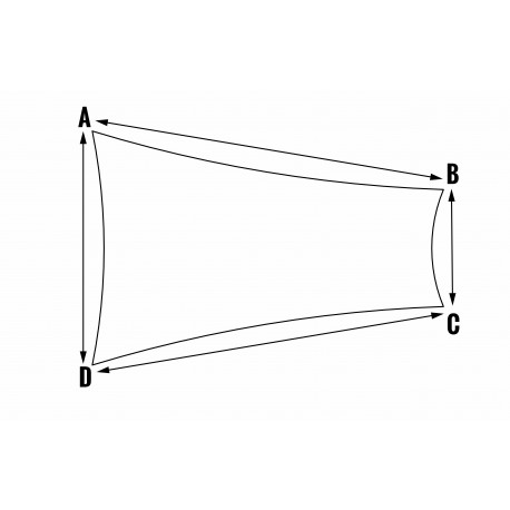 Voile d'ombrage sur mesure - Forme 2 Rectangulaire