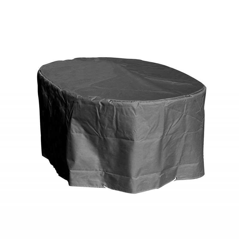 Housse de protection table ovale de jardin L 250 x l 110 x h 70 cm grise